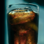 I picture of an iced glass off coca cola