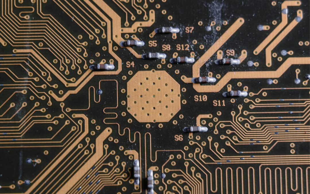 Images of a close up of a microchip